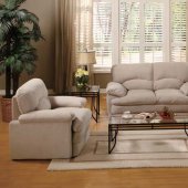 Light Beige Fabric Living Room Set