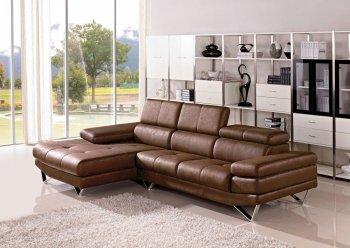 1218 Sectional Sofa in Brown Fabric by VIG [VGSS-1218 Brown]