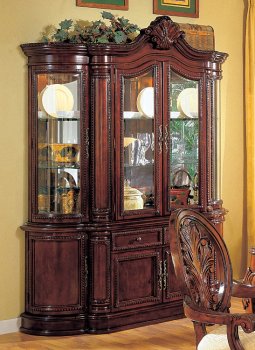 Cherry Varnished Buffet W/Graceful Carving Details [CRBU-101034 Tabitha]