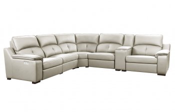 Thompson Power Motion Sofa Smoke Taupe Leather by Beverly Hills [BHSS-Thompson Smoke Taupe]