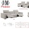 Picasso Power Motion Sofa Silver Gray Leather by J&M w/Options