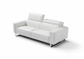 Adriano Sofa & Loveseat Set in White Leather by Whiteline [WLS-Adriano White]