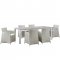 Junction 7 Piece Outdoor Dining Set in Gray/White by Modway