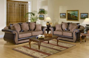 2700 Vicky Sofa & Loveseat Set in Mocha/Chocolate by Chelsea [CHFS-TU-2700 Vicky BM]