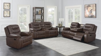 Flamenco Motion Sofa 610201 in Brown by Coaster w/Options [CRS-610201 Flamenco]