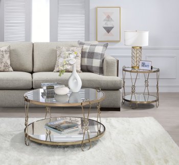 Zekera Coffee & End Table 3Pc Set 83940 Champagne &Mirrored Acme [AMCT-83940-Zekera]