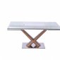 Celeste Expendable Dining Table w/Glass Top by Whiteline Imports