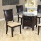 Deep Cappuccino Finish Dinette With Wine Rack & Glass Top Table