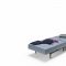 Splitback Sofa Bed in Blue w/Arms & Wooden Legs by Innovation