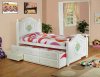 CM7619 Isabella II Kids Bedroom in White w/Twin Bed & Trundle