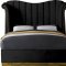 Flora Upholstered Bed in Black Velvet Fabric by Meridian