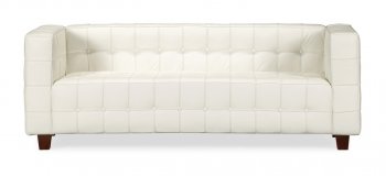 White Leather Modern Living Room Furniture With Tufted Seats [ZMS-Button white]