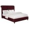 Devon Upholstered Bed 360341 in Wine Red Fabric by Coaster