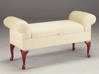 Stylished Upholstered Storage Bench w/Queen Anne Legs [CRB-510-3440]