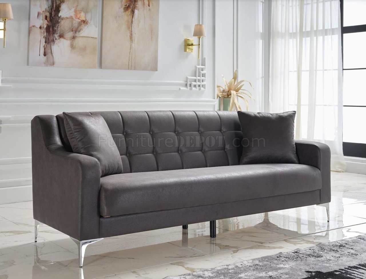 Livia Melson Dark Gray Sofa Bed by Bellona w/Options