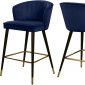 Cassie Counter Stool 793 Set of 2 Navy Velvet Fabric - Meridian