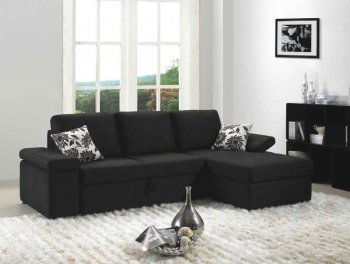 Black Fabric Modern Sectional Sofa Set w/Bed [VGSS-MB1000]