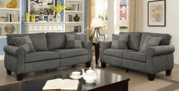 Rhian Sofa & Loveseat Set CM6328GY -Dark Gray Linen-Like Fabric [FAS-CM6328GY-Rhian]