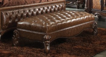 Versailles Bench 96539 in Cherry Oak & Light Brown PU by Acme [AMBN-96539-Versailles]