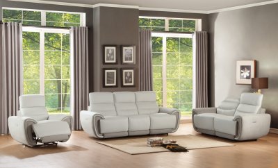 Valda Power Motion Sofa & Loveseat 8322 in Ivory by Homelegance