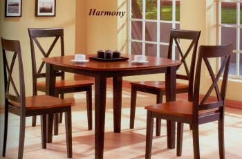 Cherry & Black Two-Tone Finish Modern Dining Table w/Options [MADS-Harmony]