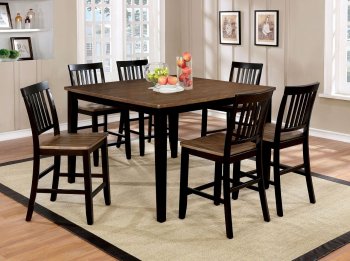 Izidora Counter Ht Dining Set 7Pc CM3164PT in Rustic Oak [FADS-CM3164PT-Izidora]