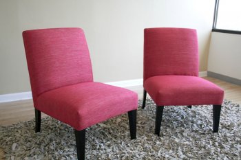 Pink Color Contemporary Club Chair In Twill Fabric [WICC-Y-382-C-116Pink]