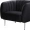 Willow Sofa 687 in Black Velvet Fabric by Meridian w/Options