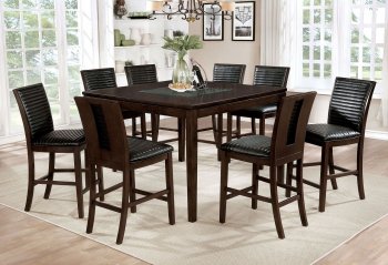 Jenessa Counter Ht Dining Set 9Pc CM3820PT in Espresso [FADS-CM3820PT-Jenessa]