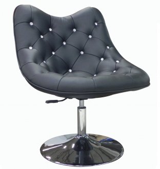 Sandy Swivel Chair in Black Leatherette by Whiteline Imports