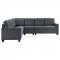 Georgina Sectional Sofa 551701 in Steel Gray Fabric by Coaster