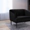 Rory Sofa 689 in Black Velvet Fabric by Meridian w/Options