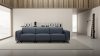 Hudson Power Motion Extended Sofa Slate Leather by Beverly Hills