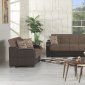 Uptown Sofa Bed in Brown Fabric by Casamode w/Options