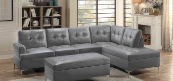 Barrington Sectional Sofa 8378 in Gray PU by Homelegance [HESS-8378GRY Barrington]