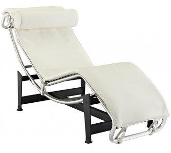 Charles Chaise Lounge EEI-129-WHI in White Leather by Modway [MWCL-Charles-EEI-129-WHI-White]