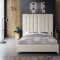 Via Upholstered Bed in Cream Velvet Fabric by Meridian