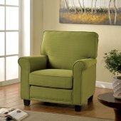 Belem Set of 2 Accent Chairs CM-AC6056GR in Green Flax Fabric