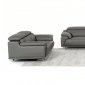 Wolford Sofa Set 3Pc in Grey Half Leather by VIG