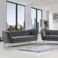 Margo Sofa 622 in Grey Velvet Fabric by Meridian w/Options