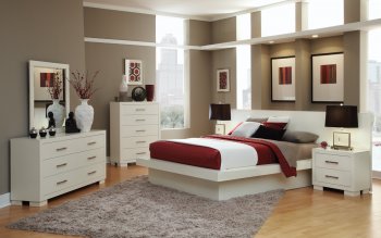 Jessica 202990 Bedroom Set in White w/Platform Bed by Coaster [CRBS-202990 Jessica]