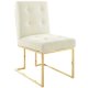 Privy Dining Chair Set of 2 in Ivory Velvet by Modway