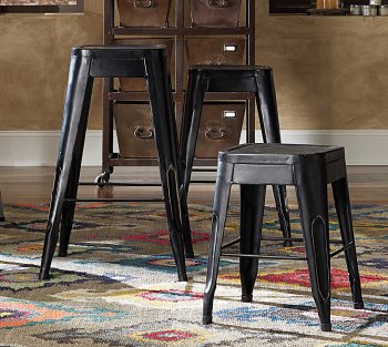 Amara 5035BLK Metal Stool Set of 4 Choice of Height Homelegance [HEBA-5035BLK Amara]