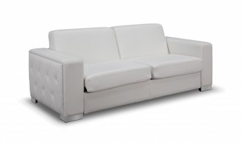 Alfa Sofa Bed Convertible in White Faux Leather by Whiteline [WLSB-Alfa White]