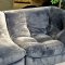 Bella Charcoal Fabric Modern Sectional Sofa w/Optional Ottoman