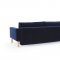 Cassius Vintage Sofa Bed in Dark Blue w/Oak Legs by Innovation