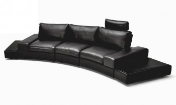 1295B Lilac Sectional Sofa in Black Leather by VIG [VGSS-1295B Lilac Black]