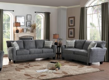 Alain Sofa 8225NGY in Dark Gray by Homelegance w/Options [HES-8225NGY-Alain]