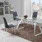 Chloe Dining Table 5Pc Set w/Clear Glass Top by Chintaly