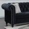 Dalia Modern Sectional Sofa in Back Velvet Fabric